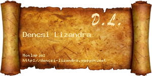 Dencsi Lizandra névjegykártya